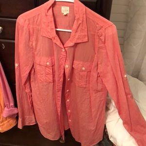 J crew salmon colored button up
